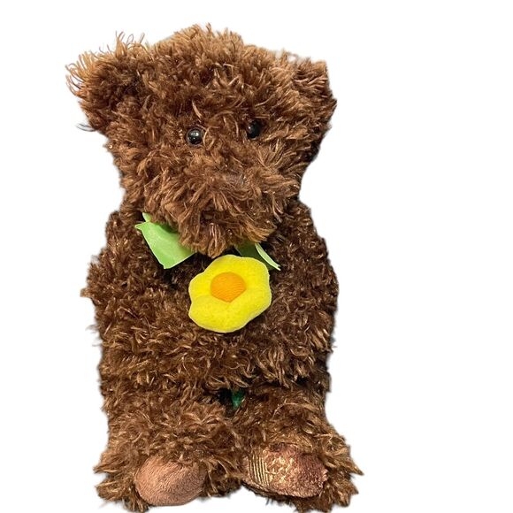 Russ Berrie Plush Teddy Bear Daisy Flower Stuffed Ribbon Shower Nursery Decor 9" - Picture 4 of 13